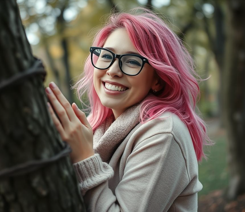 ich liebe lange pinke Haare - und Erdbeeren